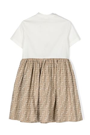 white cotton dress FENDI KIDS | JFB664ALO6F1F4G